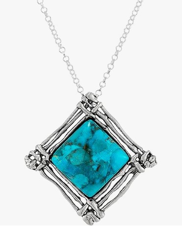 Birthstone Necklace December Turquoise Sterling Silver Pendant Necklace for Women