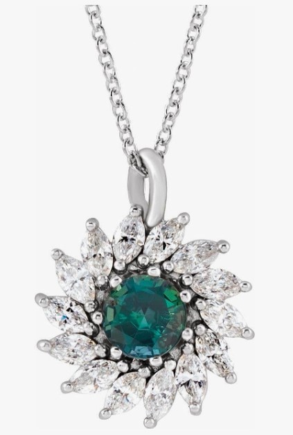 Birthstone Necklace June Alexandrite Pendant Necklace for Women