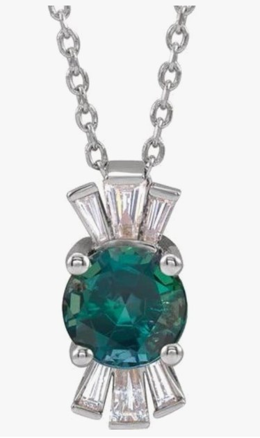 Birthstone Necklace June Alexandrite Pendant Necklace for Women