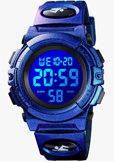 Dayllon Kids Digital Outdoor Sports Waterproof Electronic Watch W/ Alarm Clock 12/24 H Stopwatch Calendar for Boys & Girls