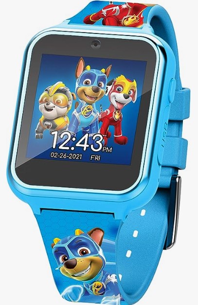 Accutime Kids Nickelodeon Paw Patrol Blue Educational Learning Touchscreen Smart Watch Toy for Toddlers, Boys, Girls - Selfie Cam, Games, Alarm, Calculator, Pedometer