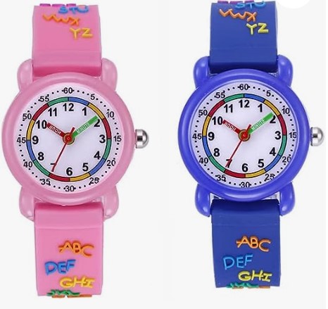 JNEW Kids Teach Learn to Tell Time Watch For Boys or Girls