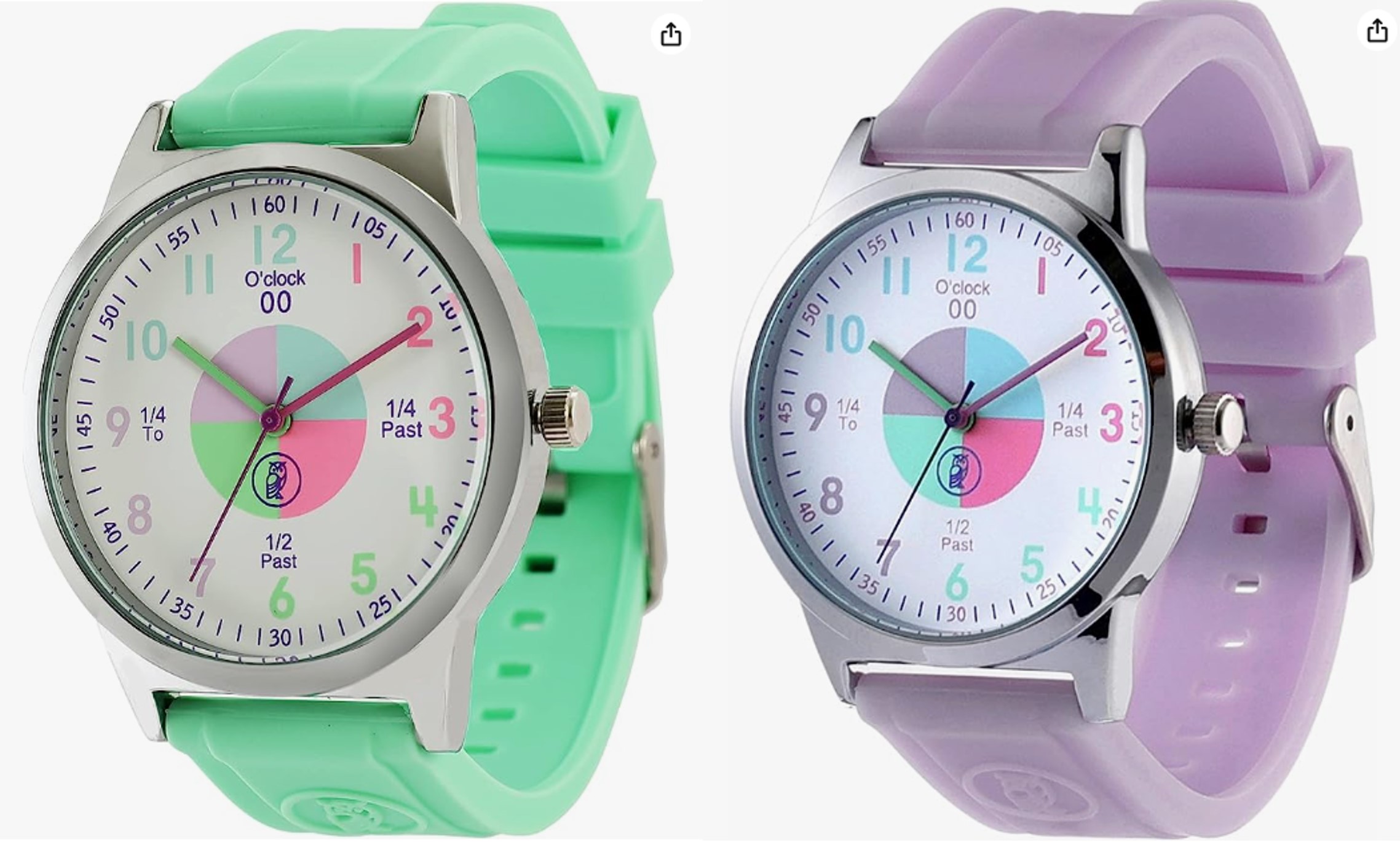 OWLCONIC Kids Analog Watches for Boys & Girls Ages 7-12 With Telling Time Teaching Tool