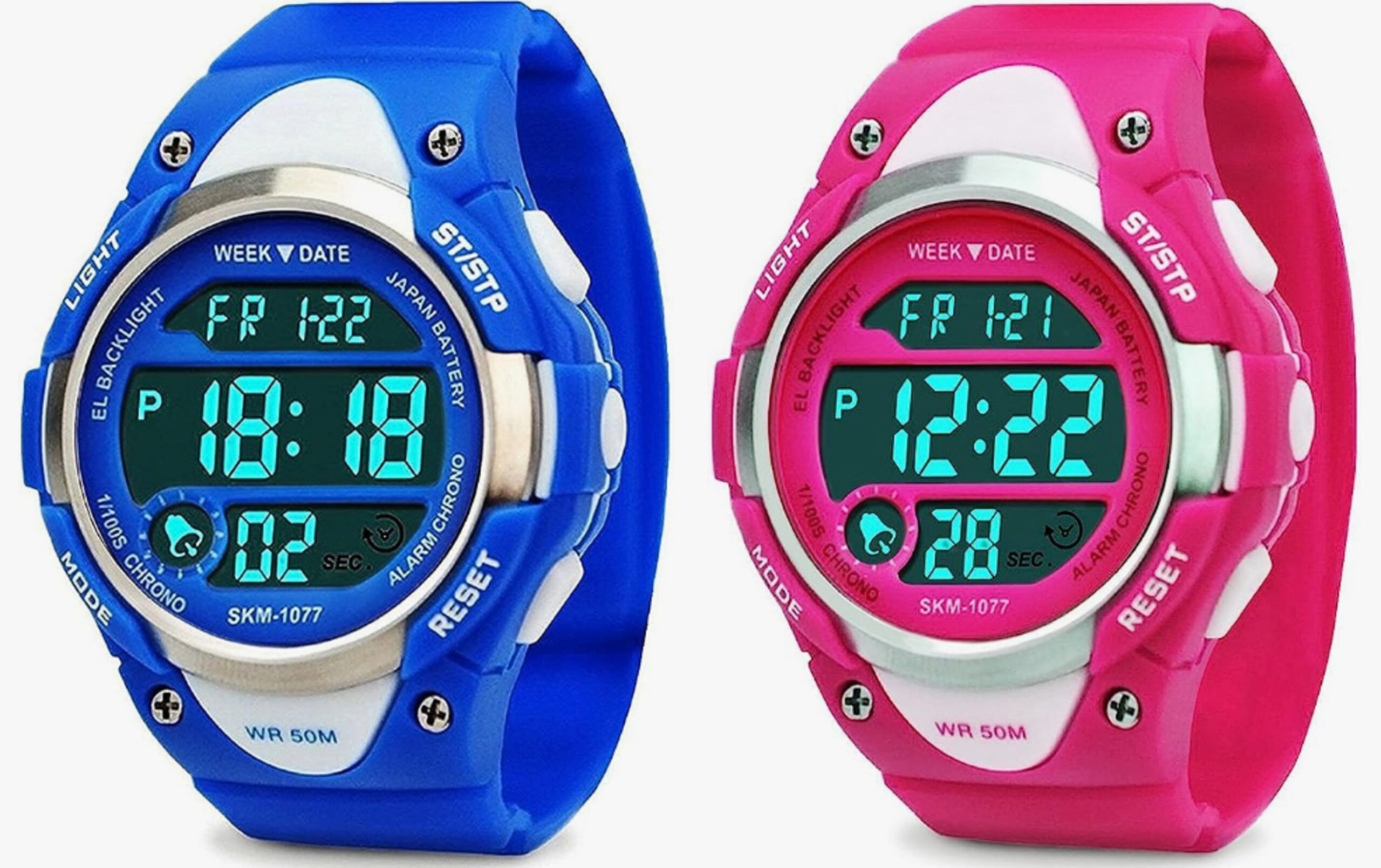 Cofuo Boys/Girls Sport Digital Outdoor Waterproof Electronic Watches with LED Alarm Stopwatch